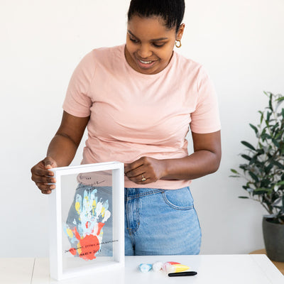 Pearhead's floating family handprint frame