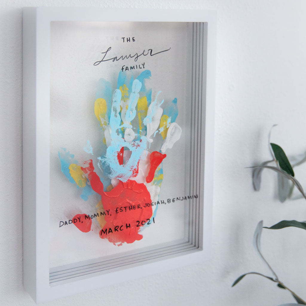 Framed family handprints