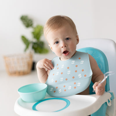 milk & cookies silicone baby bib set
