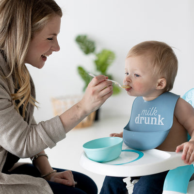 milk & cookies silicone baby bib set