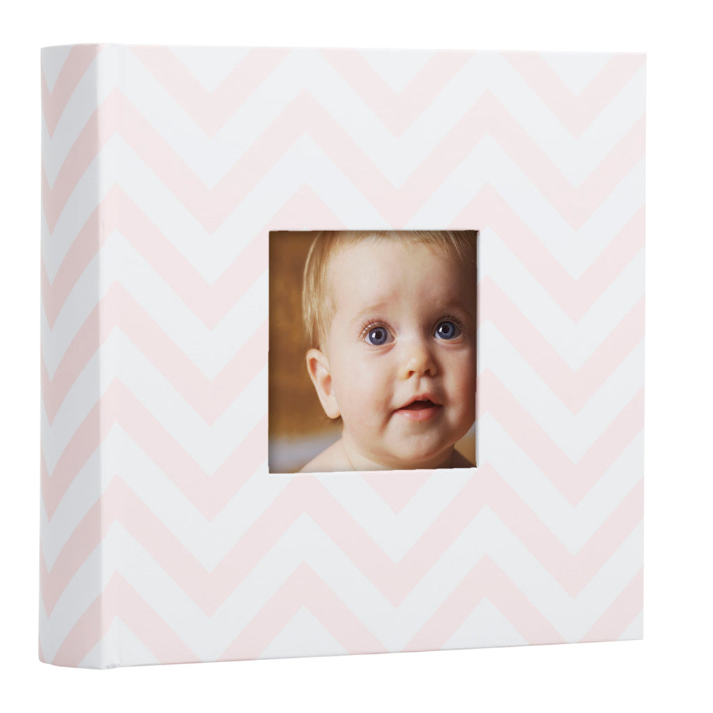 pink chevron baby album