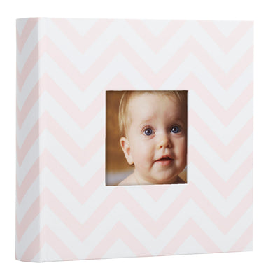 pink chevron baby album