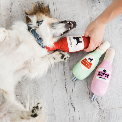 Pearhead's happy hour dog toy set